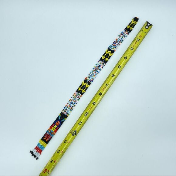Vintage Seed Bead Necklace Native American Indian Motif - Picture 7 of 8